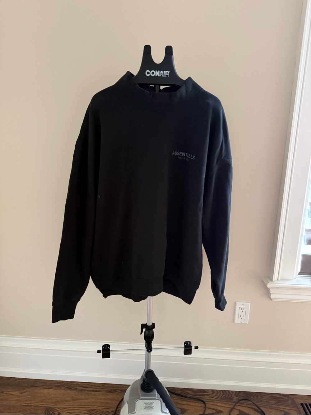 Essentials Black Crewneck Sweater